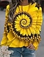 cheap Women&#039;s Hoodies &amp; Sweatshirts-Women&#039;s Sweatshirt Pullover Active Streetwear Print White Blue Yellow Sunflower 3D Flower Sports Round Neck Long Sleeve S M L XL XXL / 3D Print