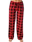 cheap Women&#039;s Sleep &amp; Lounge-Women&#039;s 1 pc Loungewear Bottom Comfort Sport Grid / Plaid Polyester Home Street Daily Breathable Gift Long Pant Elastic Waist Print Pant Fall Summer Red