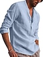 ieftine Cămăși Bumbac-Bărbați Cămașă cămașă de in Cămașă de vară Cămașă de plajă Albastru Deschis Roșu Vin Negru Manșon Lung Culoare solidă Guler Vară Primăvară Stradă Sport Îmbrăcăminte