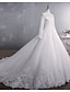 Χαμηλού Κόστους Νυφικά Φορέματα-Αρραβώνας Επίσημο Φορεματα για γαμο Βραδινή τουαλέτα Ζιβάγκο Μακρυμάνικο Ουρά μέτριου μήκους Δαντέλα Νυφικά φορέματα Με Διακοσμητικά Επιράμματα 2024