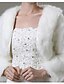 Χαμηλού Κόστους Γαμήλιες Εσάρπες-λευκή ψεύτικη γούνα περιτυλίγματα νυφικών χειμερινά παλτό / μπουφάν κρατούν ζεστά νυφικά μακρυμάνικα από ψεύτικη γούνα περιτυλίγματα γάμου με καθαρό χρώμα για γάμο
