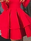 Χαμηλού Κόστους Φορέματα NYE-Γυναικεία Φόρεμα σε γραμμή Α Φόρεμα μέχρι το γόνατο Μαύρο Λευκό Ρουμπίνι Μακρυμάνικο Συμπαγές Χρώμα Πολυεπίπεδο Καλοκαίρι Άνοιξη Ώμοι Έξω καυτό Κοκτέιλ Πάρτι 2023 Τ M L XL XXL