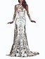 cheap Maxi Dresses-Women&#039;s Trumpet / Mermaid Dress Maxi long Dress White Long Sleeve Solid Color Lace Patchwork Fall Round Neck Elegant Sexy Party Slim 2021 S M L XL / Mini