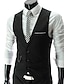 cheap Men&#039;s Suit Vest-Men&#039;s Suit Vest Gilet Formal Wedding Work V Neck Fashion 1920s Casual Daily Jacket Outerwear Solid Colored Wine Black White