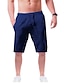 cheap Casual Shorts-Men&#039;s Shorts Linen Shorts Sporty Shorts Sports Micro-elastic Sports Solid Color Mid Waist Navy ArmyGreen White M L XL