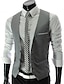 cheap Gilets-Men&#039;s Suit Vest Gilet Business / Ceremony / Wedding Formal Work Fashion Casual Daily Gentle Solid Colored Slim Cotton / Polyester Men&#039;s Suit Wine / Gray / White - V Neck / Sleeveless / Regular