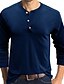 cheap Men&#039;s Henley Shirts-Men&#039;s T shirt Tee Henley Shirt Lightweight 1950s Casual Long Sleeve White Black Blue Gray Wine Army Green Solid Color Henley Casual Daily Button-Down Clothing Clothes Lightweight 1950s Casual