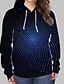 お買い得  大きいサイズ パーカー&amp;スウェット-女性用 プラスサイズ トップの フーディースウェットシャツ グラフィック プリント 長袖 Ｖネック ストリートファッション 日常 お出かけ スパンデックス 冬 ブルー / 3Dプリント