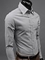 Недорогие Рубашки-мужская деловая рубашка базовое платье рабочая одежда строгие рубашки стандартный крой с длинным рукавом классический воротник однотонный полиэстер черный белый розовый 2024