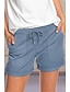 voordelige Shorts voor dames-stijlvolle eenvoudige schattige comfortshort voor dames casual dagelijkse broek effen korte elastische taille met trekkoord lichtgroen