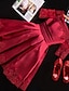 abordables Robes d&#039;invitée à un mariage-robe trapèze de demoiselle d&#039;honneur, épaules dénudées, manches courtes, élégante, courte/mini, satin avec dentelle, 2023