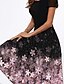 cheap Vintage Dresses-Women&#039;s A Line Dress Midi Dress Blue Black Pink Fuchsia Short Sleeve Floral Print Spring Summer Round Neck Elegant Casual 2022 S M L XL XXL 3XL