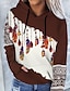 billige Hættetrøjer og sweatshirts til kvinder-Dame Hattetrøje Sweatshirt Hjerte Amerikansk amerikansk flag Tekst Trykt mønster Afslappet Sport 3D-udskrivning Aktiv Gade Hættetrøjer Sweatshirts Hvid