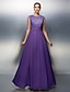 Χαμηλού Κόστους Βραδινά Φορέματα-Ίσια Γραμμή Κομψό Φόρεμα Χοροεσπερίδα Επίσημο Βραδινό Μακρύ Αμάνικο Με Κόσμημα Σιφόν V Πίσω με Πιασίματα Χάντρες 2024