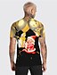 cheap Men&#039;s 3D T-shirts-Men&#039;s Unisex  T shirt 3D Print Graphic Prints Santa Claus Print Short Sleeve Tops Casual Designer Big and Tall Gold / Summer