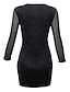 cheap Mini Dresses-Women&#039;s Holiday Dress Bodycon Sheath Dress Black Long Sleeve Pure Color Sequins Winter Fall Autumn V Neck Winter Dress Fall Dress S M L XL