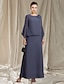 Χαμηλού Κόστους Φορέματα για τη Μητέρα της Νύφης-Γραμμή Α Φόρεμα Μητέρας της Νύφης Κομψό Μεγάλο Μέγεθος Με Κόσμημα Μέχρι τον αστράγαλο Σιφόν Μακρυμάνικο με Λουλούδι 2024