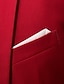 お買い得  スーツ-バーガンディ ホワイト レッド メンズ 結婚式 ビジネス スーツ ビジネス フォーマル 新郎スーツ 3 ピース ソリッド カラー テーラード フィット シングルブレスト 1 ボタン 2024