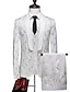 billiga Tuxedo kostymer-svart vit herrfestsmoking jacquard kvällsceremoni hemkomstsmokingkostymer plus storlek 3-delad sjalkrage skräddarsydd passform enkelknäppt enknapps 2024