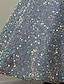 billiga Festklänningar-barn små flickor klänning enfärgad en linje klänning fest födelsedag ruched mesh grå maxi kortärmad prinsessa söta klänningar höst vinter normal passform 3-12 år