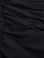 billige Kjoler til nyttårsaften-Dame Svart kjole Kjole med stropper Mini kjole Svart Ermeløs Ren farge Rynket Sommer Vår kald skulder Varmt Fest 2023 S M L XL