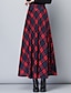 cheap Maxi Skirts-Women&#039;s Swing Plaid Skirt Maxi Black Red Green Skirts Print Fashion Streetwear Basic Elegant Street Daily S M L