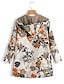 billige sherpa jakker-Dame Vinterjakke Fleece jakke Sherpa jakke Teddyfrakke Daglig I-byen-tøj Efterår Vinter Normal Frakke V-hals Løstsiddende Hold Varm Retrorød Afslappet Jakker Langærmet Træer / blade Lomme Hvidt
