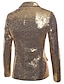 Χαμηλού Κόστους Μπλέιζερ και σακάκι-ανδρικό μπλέιζερ με παγιέτες ντίσκο της δεκαετίας του &#039;70 βασικό ρετρό πανκ γοτθικό sparkly blazer κανονική εφαρμογή μονόχρωμο μαύρο χρυσό ασημί κόκκινο μπλε μωβ 2024