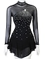 cheap Figure Skating-Figure Skating Dress Women&#039;s Girls&#039; Ice Skating Dress Outfits Black Open Back Patchwork Mesh Spandex High Elasticity Practice Professional Competition Skating Wear Handmade Crystal / Rhinestone
