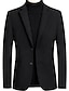 cheap Men&#039;s Jackets &amp; Coats-Men&#039;s Blazer Sport Jacket Sport Coat Thermal Warm Breathable Business Daily Work Single Breasted Peaked Lapel Business Elegant Jacket Outerwear Solid Color Pocket Gray Black / Winter / Fall / Winter