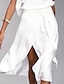 cheap Casual Dresses-Women&#039;s Midi Dress A Line Dress White Black Gray Sleeveless Split Pure Color cold shoulder Spring Summer Personalized Stylish Elegant 2022 Loose S M L XL XXL