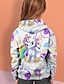voordelige 3D hoodies en sweatshirts voor meisjes-Kinderen Voor meisjes Trui met capuchon Lange mouw Wit 3D-afdrukken Eenhoorn dier Zak Dagelijks Voor Binnen Buiten Actief Modieus Dagelijks Sport 2-12 jaar