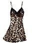 cheap Women&#039;s Sleep &amp; Lounge-Women&#039;s 1 pc Pajamas Nightgown Satin Hot Fashion Leopard Imitated Silk Home Daily Bed V Wire Breathable Gift Sleeveless Print Fall Summer Pink Brown