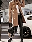 cheap Women&#039;s Coats &amp; Trench Coats-Women&#039;s Winter Coat Long Overcoat Double Breasted Lapel Pea Coat Thermal Warm Windproof Trench Coat with Pockets Fall Outerwear Long Sleeve Black Khaki White