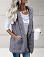 cheap Vest-Women&#039;s Vest Teddy Coat Gilet Sherpa Jacket with Hood Outdoor Street Going out Fall Winter Regular Coat Regular Fit Warm Breathable Cute Casual Jacket Sleeveless Solid Color Pocket White Black Gray