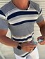 abordables camisetas básicas de hombre-Hombre Camiseta A Rayas Cuello Barco Casual Diario Manga Corta Tops Ligeras Casual Moda Grande y alto Azul Piscina / Verano