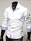 cheap Men&#039;s Dress Shirts-Men&#039;s Dress Shirt Button Up Shirt Collared Shirt Collar Long Sleeve Wine Black White Plain Wedding Daily Clothing Apparel