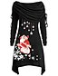 cheap Plus Size Casual Dresses-Women‘s Plus Size Christmas Tops Hoodie Sweatshirt Tree Color Gradient Print Long Sleeve Hooded Streetwear Daily Polyester Fall Winter Black