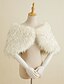billige Brudesjaler-vinter omslag i fuskepels sjal dameomslag elegant holde varmen brude ermeløs fuskepels bryllupssjal med ren farge for formelle