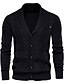 cheap Men&#039;s Cardigan Sweater-Men&#039;s Cardigan Jumper Knit Knitted Solid Color Shirt Collar Stylish Vintage Style Daily Fall Winter Black Gray S M L / Long Sleeve / Long Sleeve