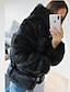 cheap Furs &amp; Leathers-Women&#039;s Faux Fur Coat Fall Winter Party Street Daily Regular Coat Windproof Warm Regular Fit Party Casual Jacket Long Sleeve Oversized Solid Color Sapphire Black Wine