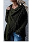 cheap Cardigans-Women&#039;s Cloak Capes Solid Color Tassel Knitted Stylish Vintage Style Basic Long Sleeve Loose Sweater Cardigans Fall Winter Crew Neck Army Green Khaki Light gray / Going out / Beach