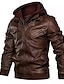 cheap Men’s Furs &amp; Leathers-Men&#039;s Jacket Faux Fur Coat Biker Jacket Winter Regular Solid Color Pocket Sporty Casual Outdoor Daily Windproof Warm Brown Gray Black