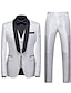 billige Tuxedo dresser-sølv, svart, hvit, balldresser for menn, festprom smoking, 3-delt jacquard sjalkrage, skreddersydd passform, enkeltspent enknapps 2024