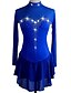 cheap Ice Skating Dresses , Pants &amp; Jackets-Figure Skating Dress Women&#039;s Girls&#039; Ice Skating Dress Outfits Dark Navy Aquamarine Mesh Spandex High Elasticity Practice Professional Competition Skating Wear Anatomic Design Quick Dry Handmade