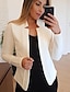 cheap Blazers-Women&#039;s Blazer Classic Solid Color Casual Long Sleeve Coat Causal Fall Spring Regular Open Front Jacket Light Pink / Business / Ceremony / Wedding / V Neck