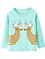 cheap Tees &amp; Blouses-Kids Girls&#039; Back to School T shirt Long Sleeve Blue Hot Stamping Deer Animal Daily Daily Cute 3-8 Years