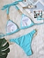abordables Conjuntos de bikini-Mujer Bañadores Bikini 2 piezas Normal Traje de baño Brillante Color sólido Inmersión Vacaciones Moda Trajes de baño