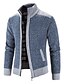 cheap Men&#039;s Cardigan Sweater-Men&#039;s Cardigan Zip Sweater Sweater Jacket Knit Knitted Color Block Shirt Collar Stylish Casual Outdoor Sport Clothing Apparel Winter Fall Blue Light gray S M L / Long Sleeve