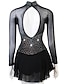 cheap Figure Skating-Figure Skating Dress Women&#039;s Girls&#039; Ice Skating Dress Outfits Black Open Back Patchwork Mesh Spandex High Elasticity Practice Professional Competition Skating Wear Handmade Crystal / Rhinestone